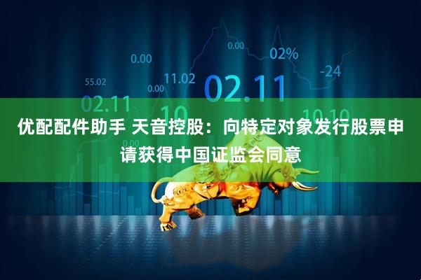 优配配件助手 天音控股：向特定对象发行股票申请获得中国证监会同意